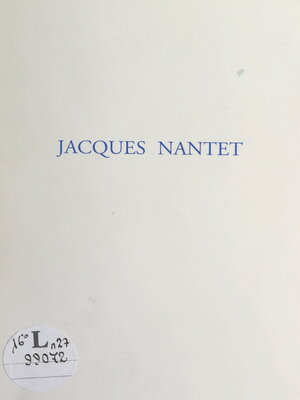 cover image of Jacques Nantet